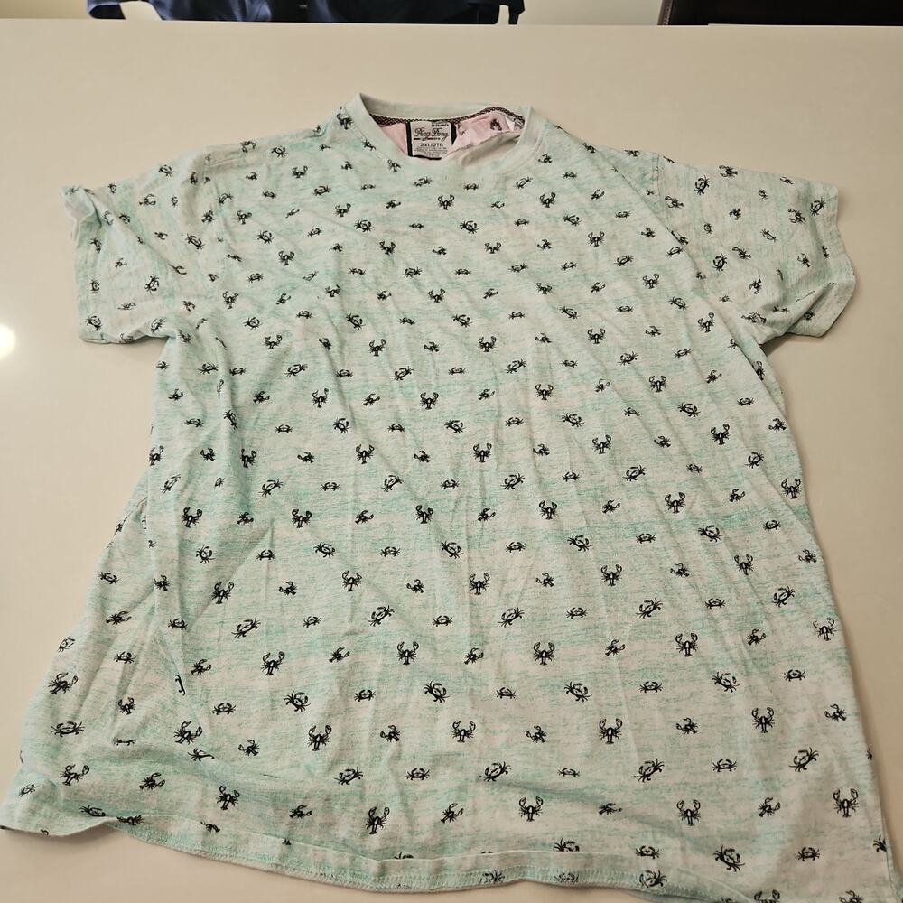 Ping Pong Mens T Shirt All Over Print Crabs and Lobsters Blue Sz 2XL